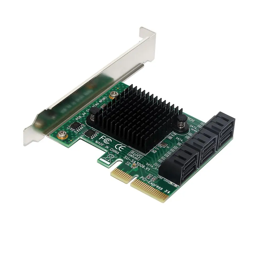 Añadir Tarjetas PCI Express PCI/PCIE SATA 3/controlador de adaptador SATA3 PCI-E PCIE SATA expansión tarjeta de 6 puertos SATA 3,0 6 Gb Añadir Tarjetas PCI Express PCI/PCIE SATA 3/controlador de adaptador SATA3 PCI-E PCIE SATA expansión tarjeta de 6 puertos SATA 3,0 6 Gb