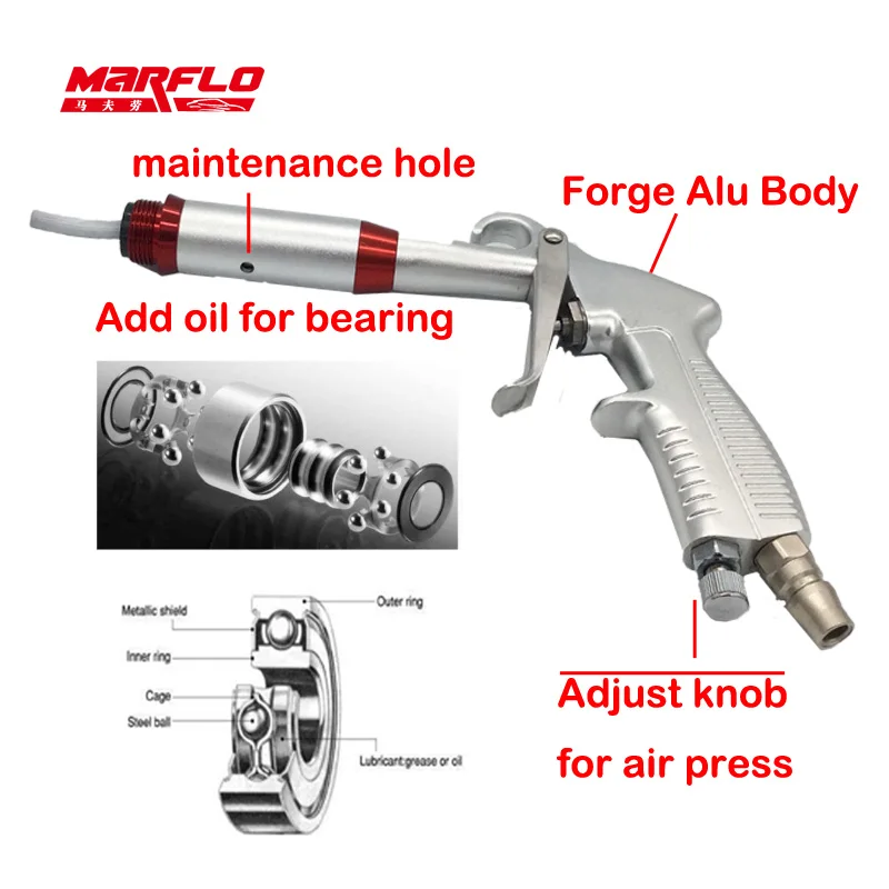 High Pressure Gun Pressure Washer Gun Water Gun MARFLO Car Wash Tools Cleaning Gun Black Air Blow Gun Dry Preto Tornado Pneumatic High Quality BT-7007SA