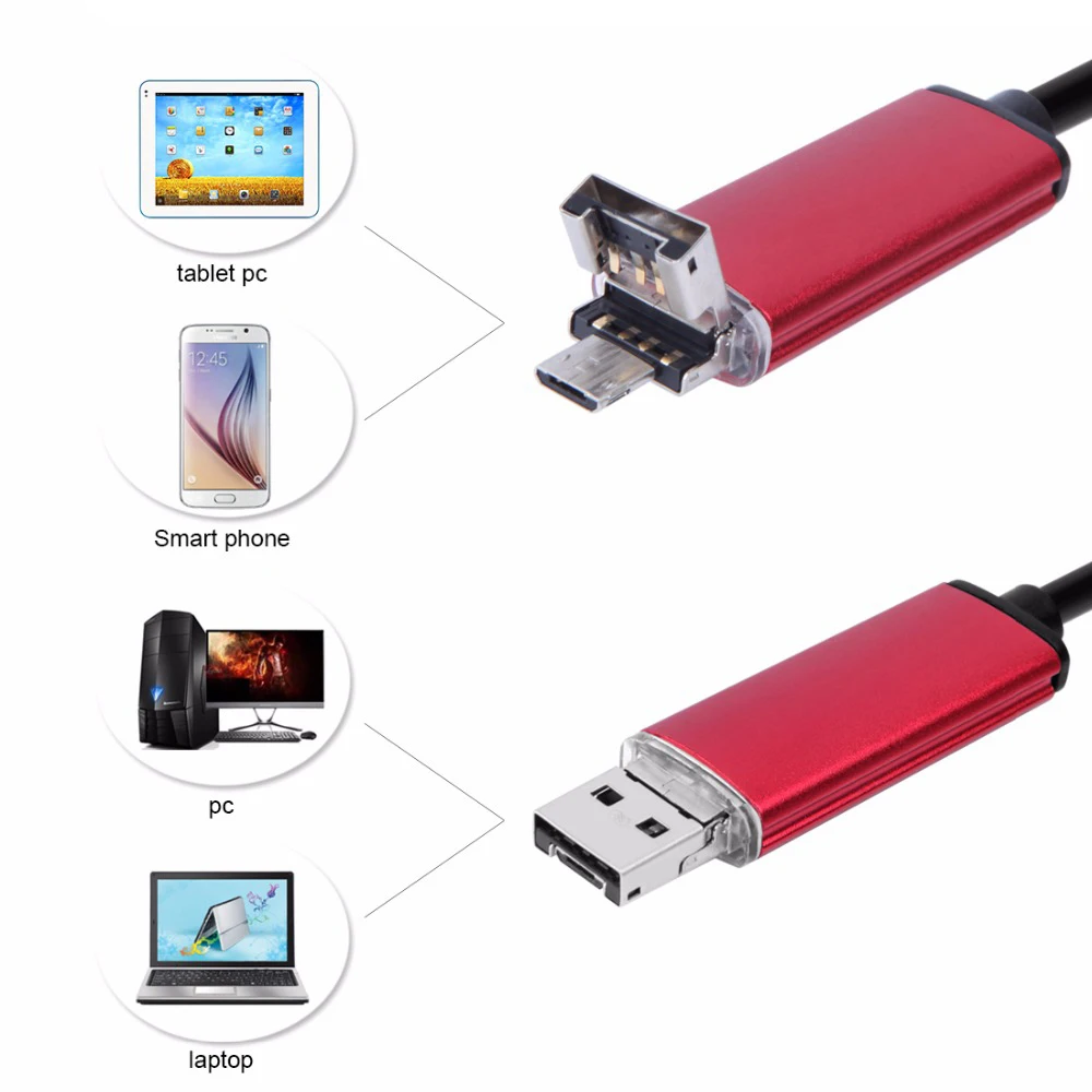 

2018 Newest USB Android Endoscope Camera Inspection 2M /5M/10M Android Borescope 5.5 MM Lens 6 Led lights PC USB Endoskop Camera