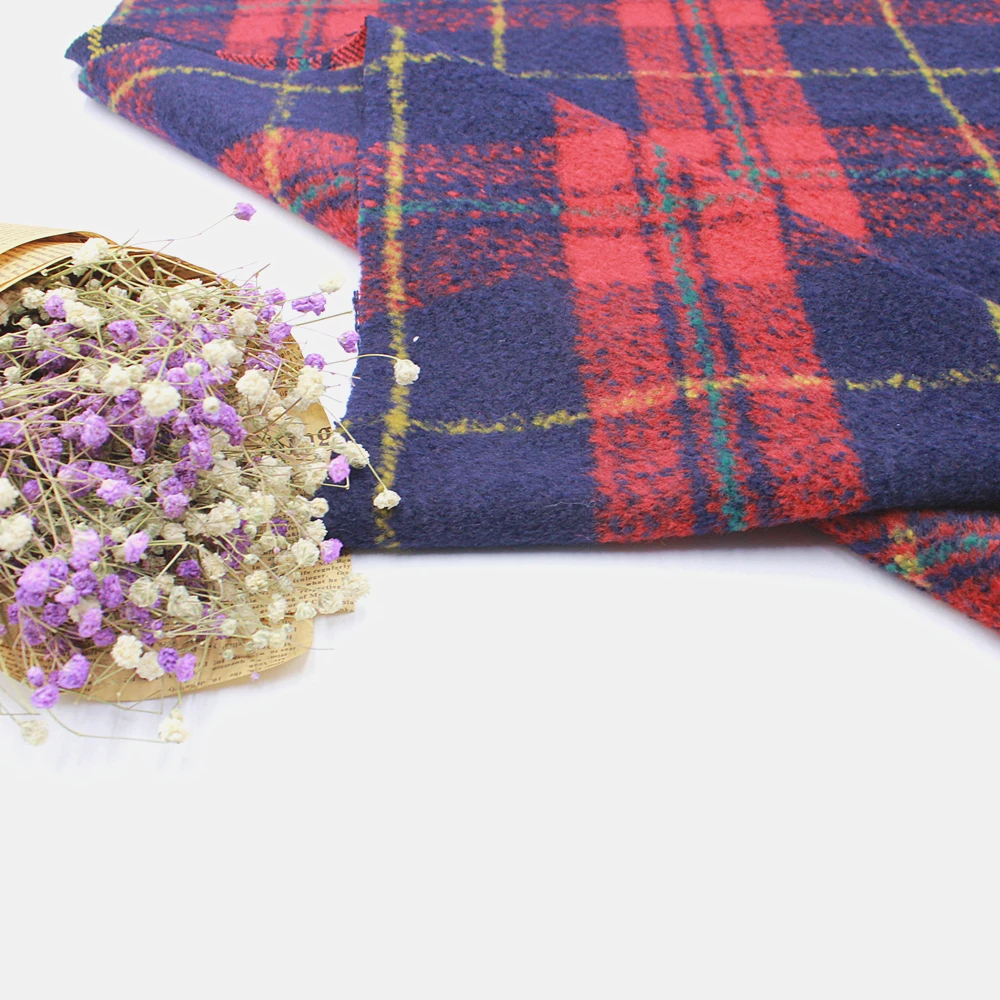 

YLSX Wool Worsted Garment Fabric Autumn and Winter Thickened Cashmere Knitted Wool Trousers Stretch Wool Fabric