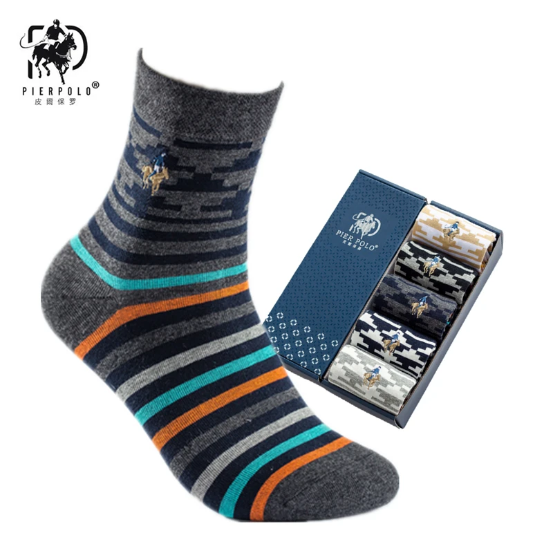 Pier Polo Новая мужская одежда подарок полосатые хлопковые носки с дезодоратором