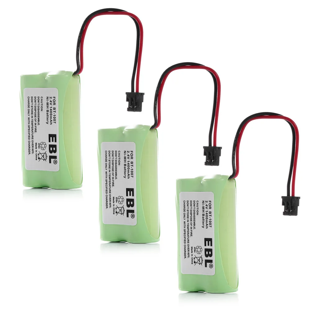 3pcs EBL 1400mAh 2.4v NI MH Replacement Battery For Uniden Home