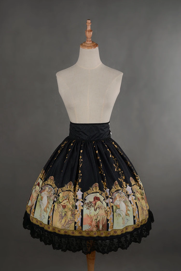 Юбка Mucha Soufflesong юбка для девочек с принтом на заказ завышенной талией|lolita skirt|skirts for