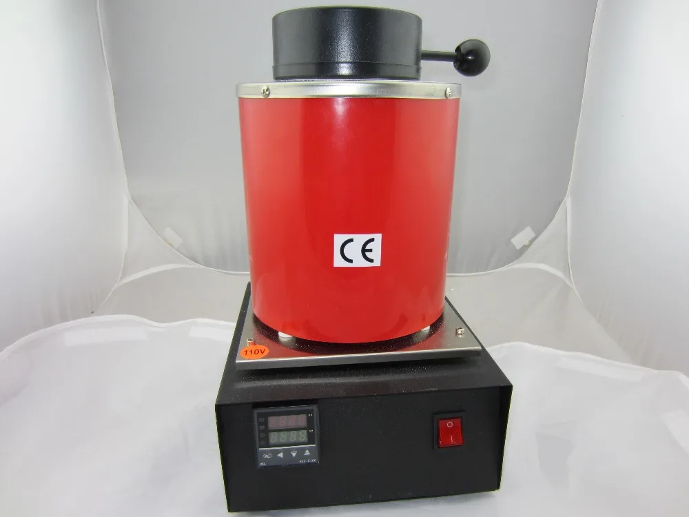 110V High temperature Melting Furnaces, Gold Melting Furnace with 2KG Graphite Crucible mini