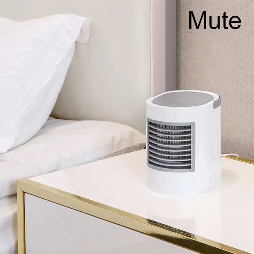 

Mini Portable Air Conditioner Fan USB Water Cool Cooling Humidifier Night Light Miniature Desktop Mute Rapid Cooling