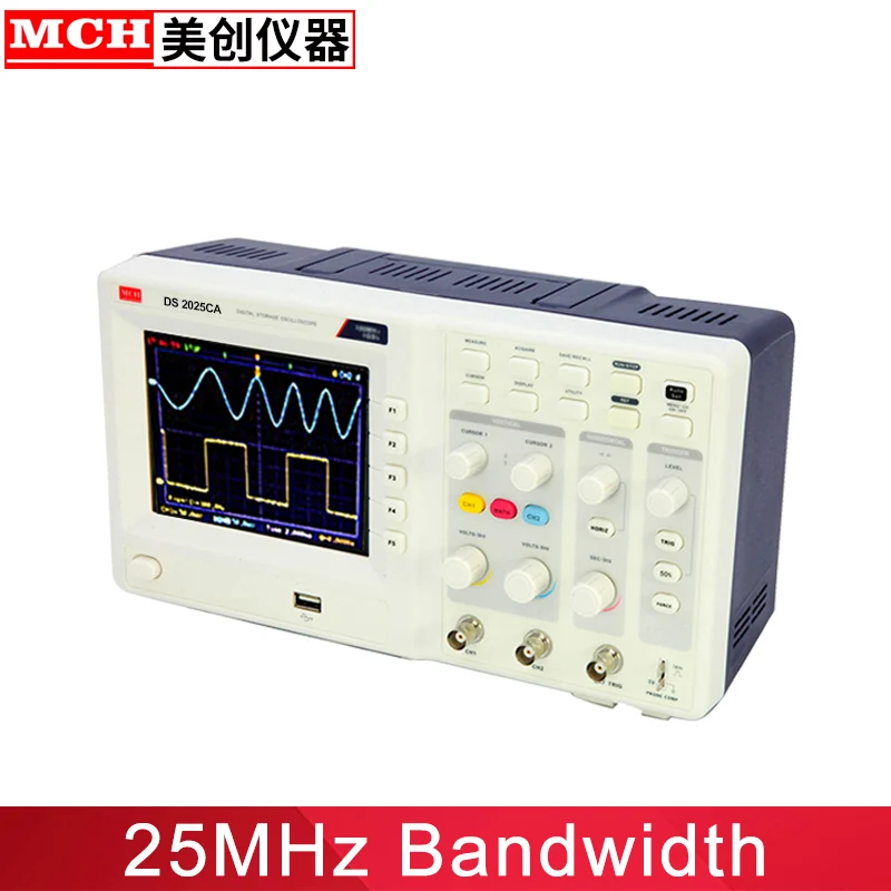 

25MHz Digital Handheld Oscilloscope Dual Channel USB Interface Color Display DS-2025CA usb oscilloscopes osciloscopio