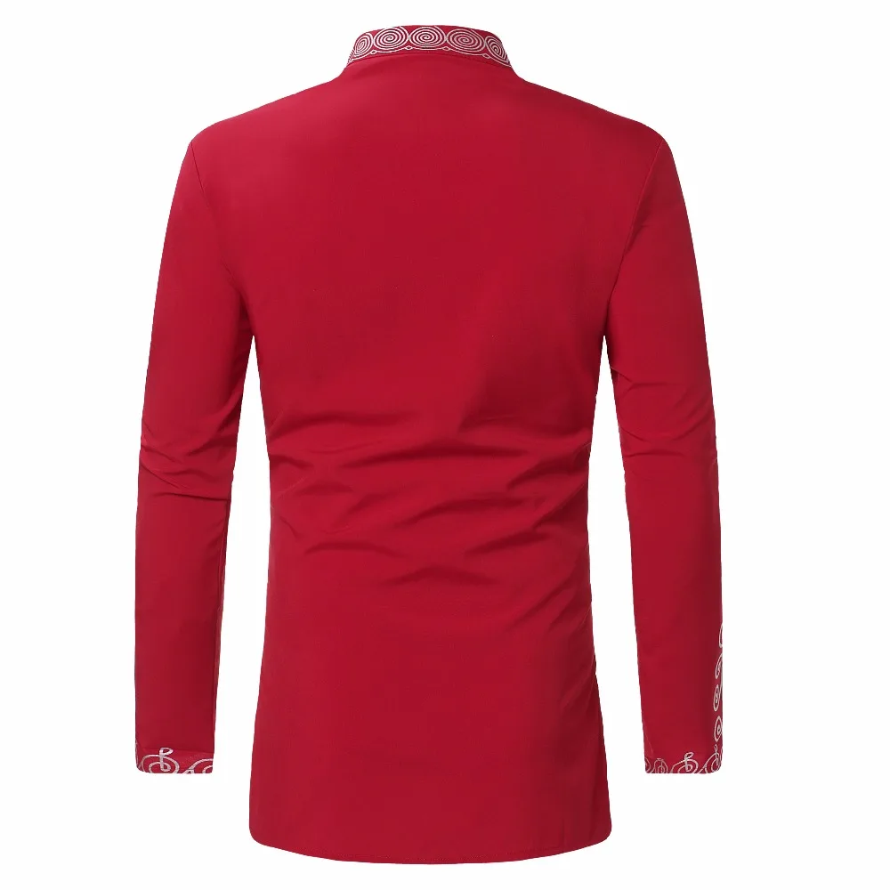  Long Sleeve Autumn Male Dashiki Vintage T shirts 2018 Bohemia Retro Tops Mens African Print T-shirt Ethnic Long Tees M-3XL (2)