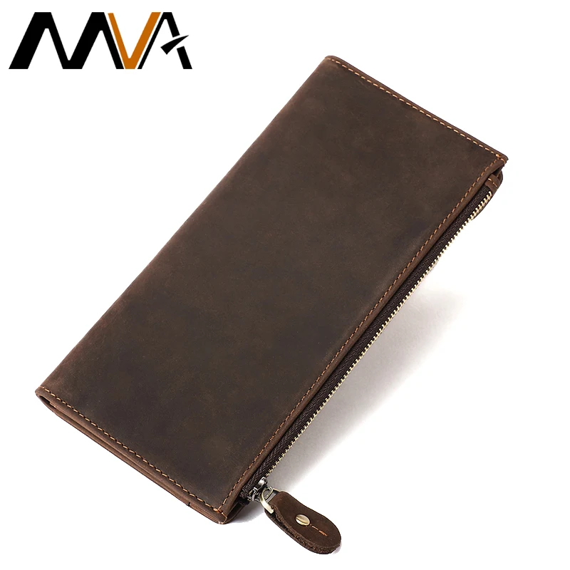 

MVA Men Wallets Crazy Horse Genuine Leather Wallets with Coin Pockets Vintage Coin Purse Men Wallet Male Money Card Holders 8205