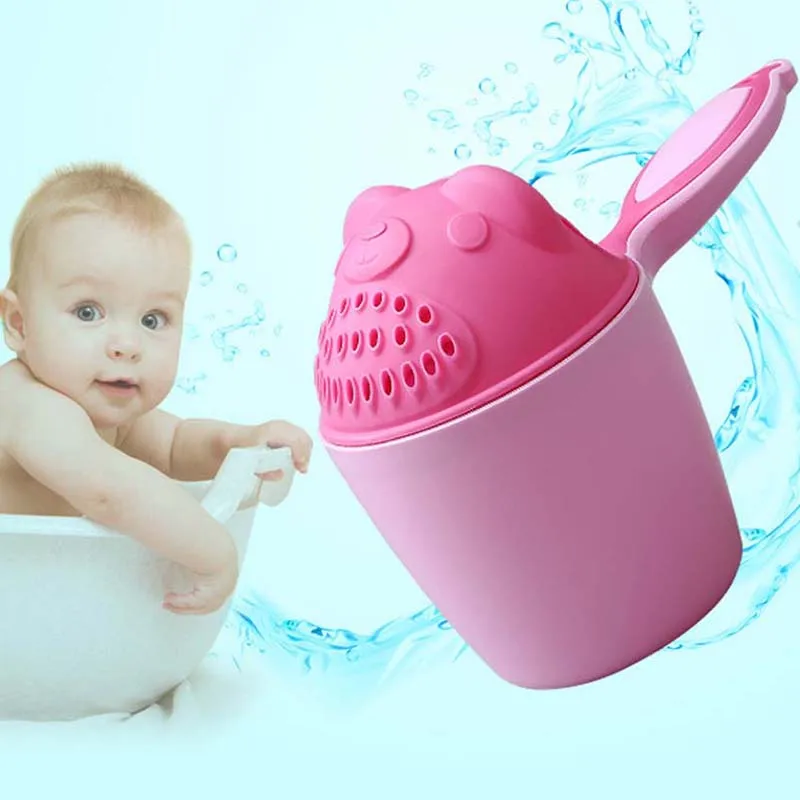 Cartoon Baby Bath Caps Baby Shampoo Cup Children Bathing Bailer Baby Shower Spoons Child Washing Hair Cup Kids bath tool