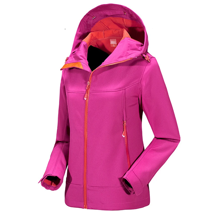 Mountainskin الشتاء المرأة سوفتشيل الصوف سترة واقية في الهواء الطلق الرياضية التنزه الإرتحال التخييم التزلج الستر VB064
