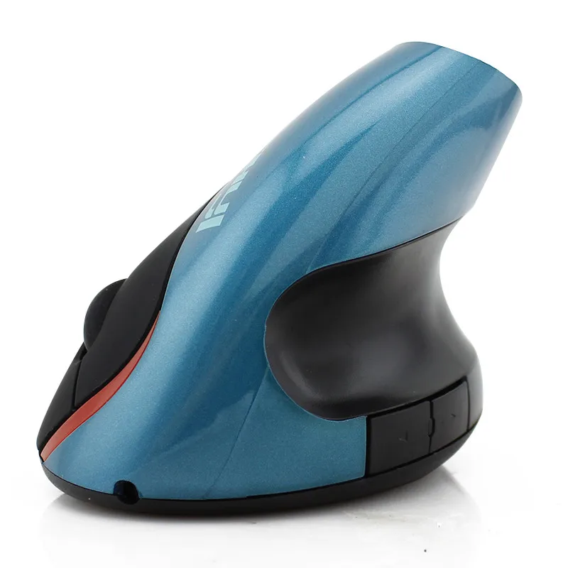 CHYI беспроводная Вертикальная мышь перезаряжаемая эргономичная игровая мышь USB оптическая 5D компьютерная мышь с ковриком для Мыши для ПК геймера ноутбука - Цвет: Синий