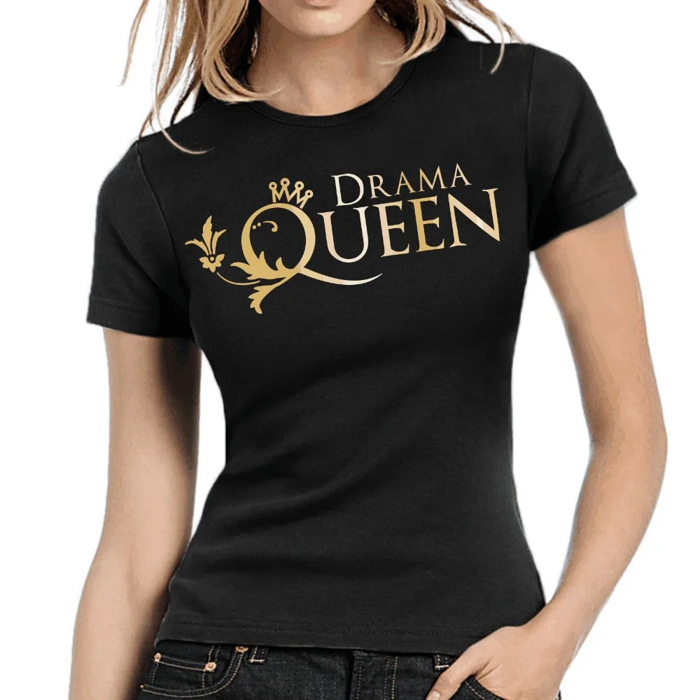 

Newest 2019 Women Short Sleeve Hipster T-Shirt Fashion Women Clothing Drama Queen Female Best Selling T Shirt