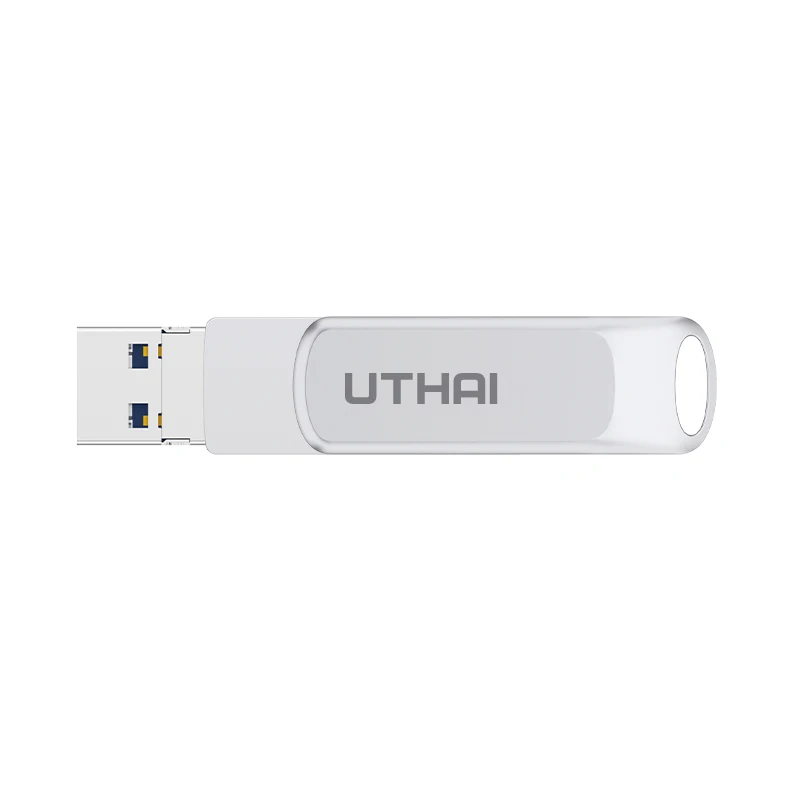 UTHAI T80 Lightning/Micro/USB 3,0 три в одном USB флеш-накопитель 128 Гб металлический флеш-накопитель ключ 64 ГБ тип C Высокоскоростной флеш-накопитель