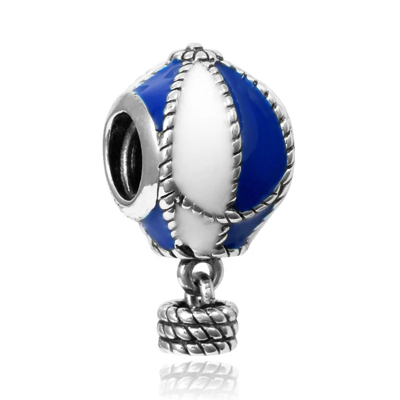 

5PCS 2018 New Fashion Enamel Perles Silver Plated Air Balloon Bijoux Big Hole Bead Fit Diy Pandora Charms Bracelet Gift