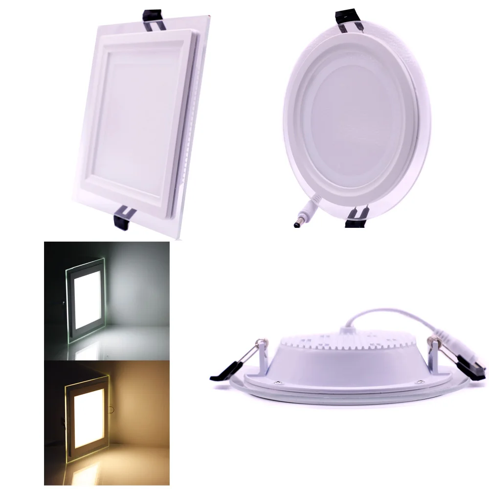 

Recessed LED Glass Panel Light 6W/12W/18W Saving lamp Living room Light Home Lighting Round/Square LED Ceiling Light AC85-256V