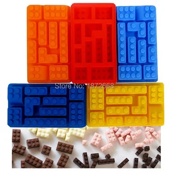 

Lego Brick Blocks Shaped Rectangular Square DIY Chocolate Silicone Mold Ice Cube Tray Cake Tools Fondant Moulds,20pcs Free DHL