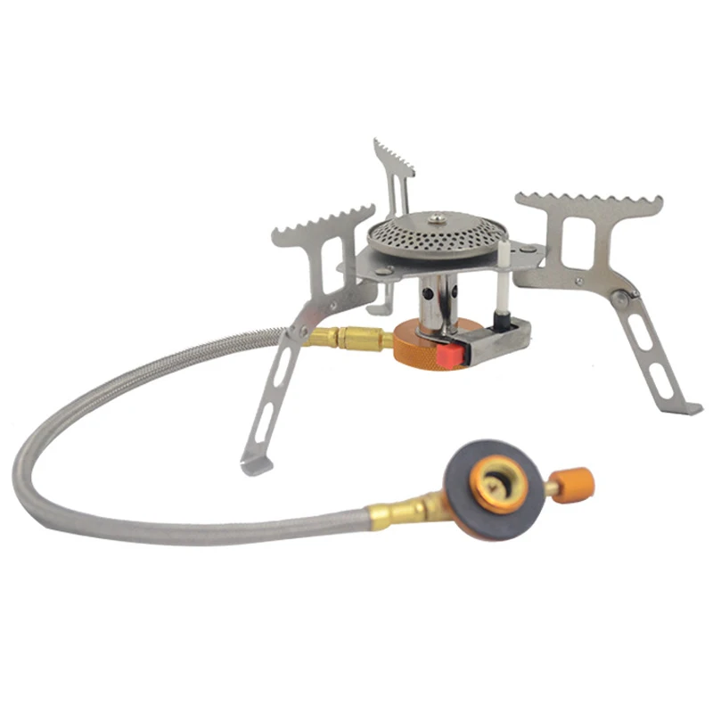 3500W Mini Gas Burner Portable Outdoor Cooking Stove Folding Stainless