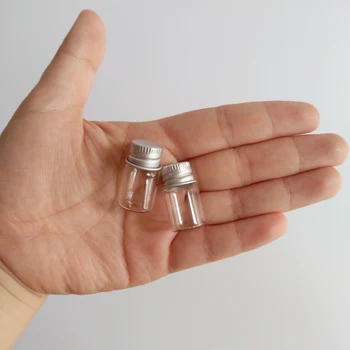 

2ml Clear Small glass vial glass bottle with Sliver Aluminum cap 16*26.5mm wishing bottle Home decor Crafts 50pcs/lot