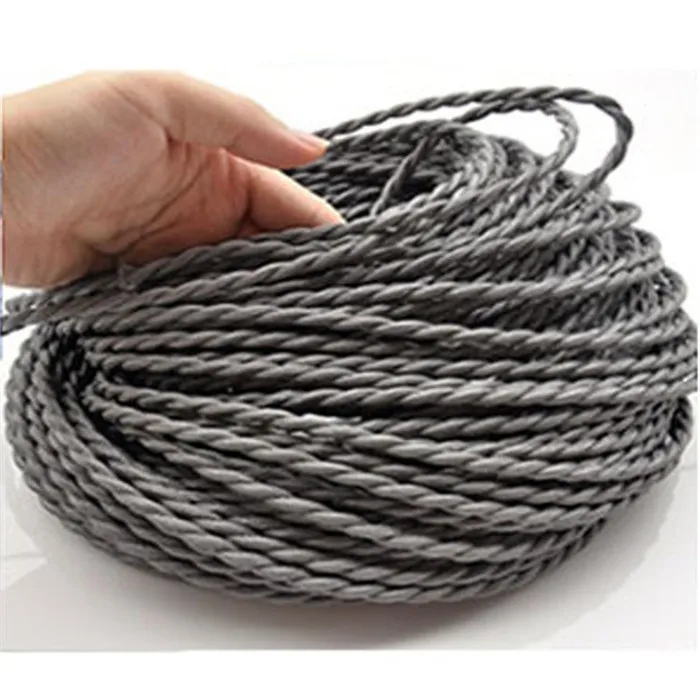 10mlot 2 x 0.75mm2 Dark Brown Vintage Twisted Electrical Wire Textile Cable Vintage Lamp Cord Pendant Light Lamp Wire (1)