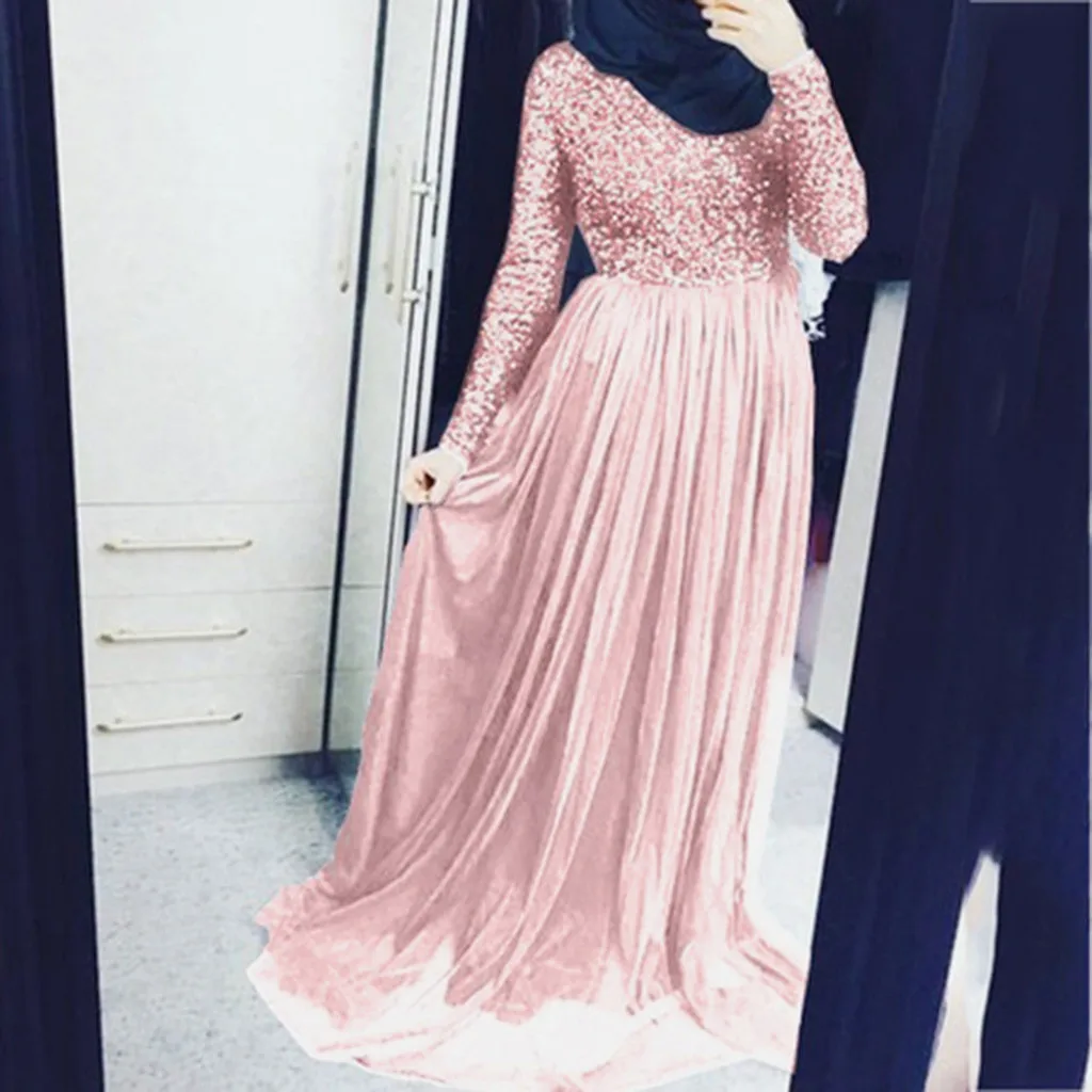 KLV элегантное платье мусульманское платье Burqa Pakistan Дубай вечерние макси платья женские марокканские кафтан турецкий кардиган длинная Арабская одежда