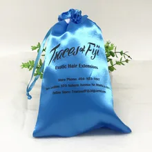 Изготовленный на заказ логотип высококачественный синий парик упаковка Женская прядка для наращивания волос/расширение упаковочная сумка девственные волосы комплект атласная упаковка сумка