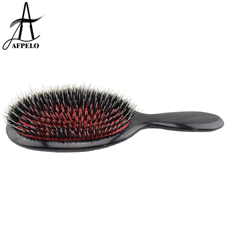 

1pc Oval Cushion Boar Bristle Nylon Hair Comb Anti-static Hair Scalp Massage Hairbrush Salon Hair Extension Brush