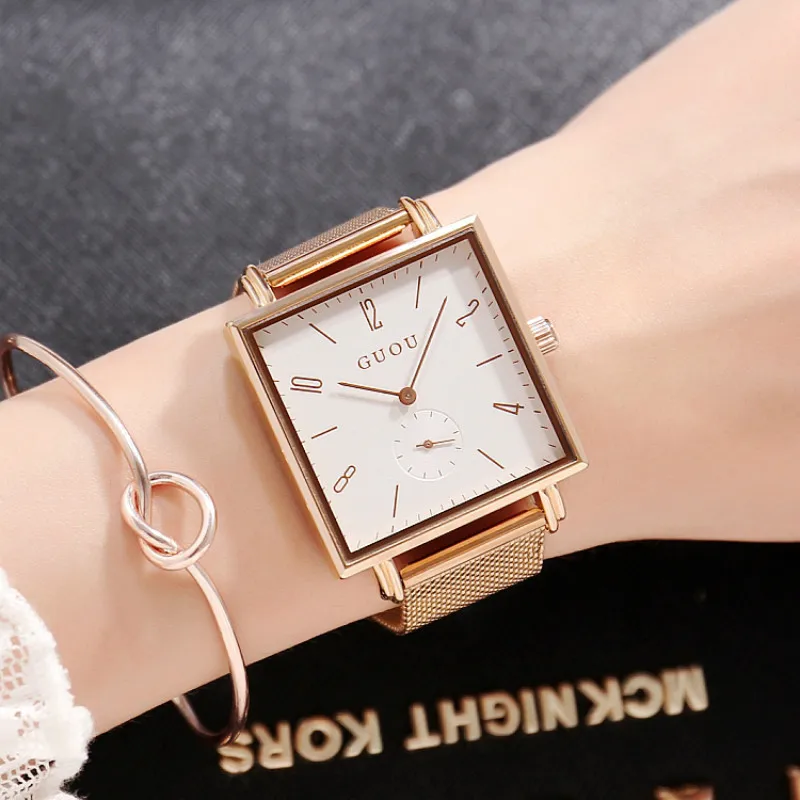 

New Super Slim Gold Mesh Stainless Steel Watches Women Top Brand Luxury Casual Clock Woman Wrist Watch Lady Relogio Feminino