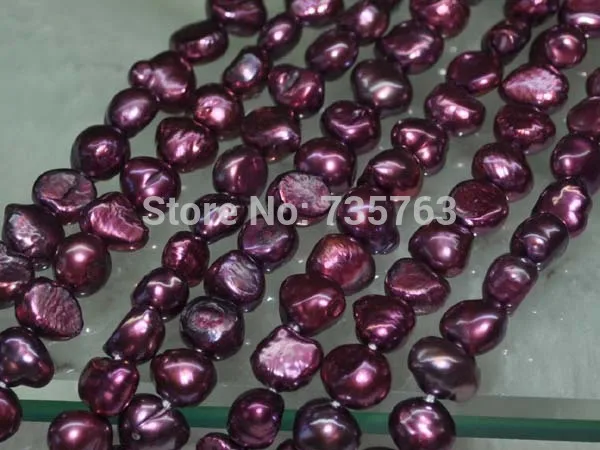 

xiuli 000393 Lots 10strs 8-9mm luster aubergine nugget freshwater pearl/