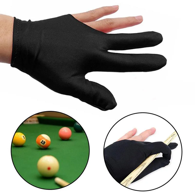 10pcs 3 Fingers Billiard Cue Pool Gloves Snooker Left Hand Nylon Accessory 