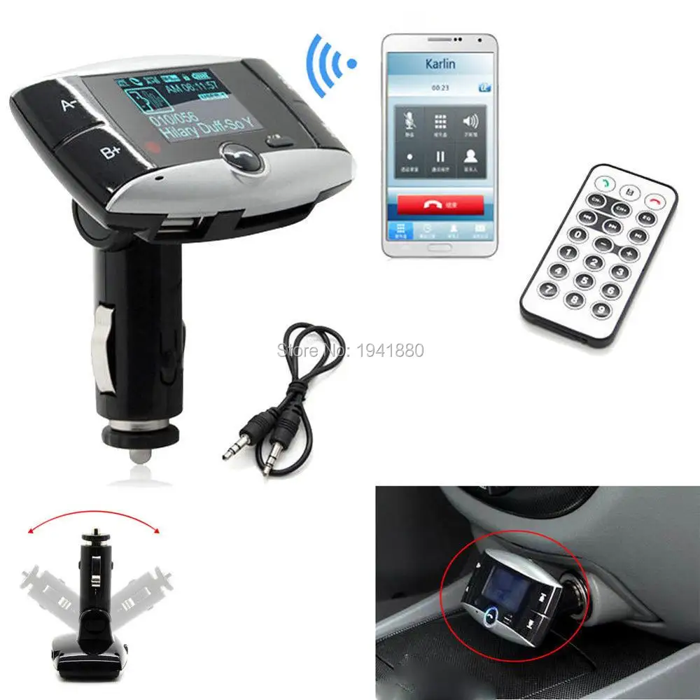 

DOXINGYE, New LCD Wreless Bluetooth Car Kit Stereo MP3 Player FM Transmitter Steering Wheel USB SD MMC AUX