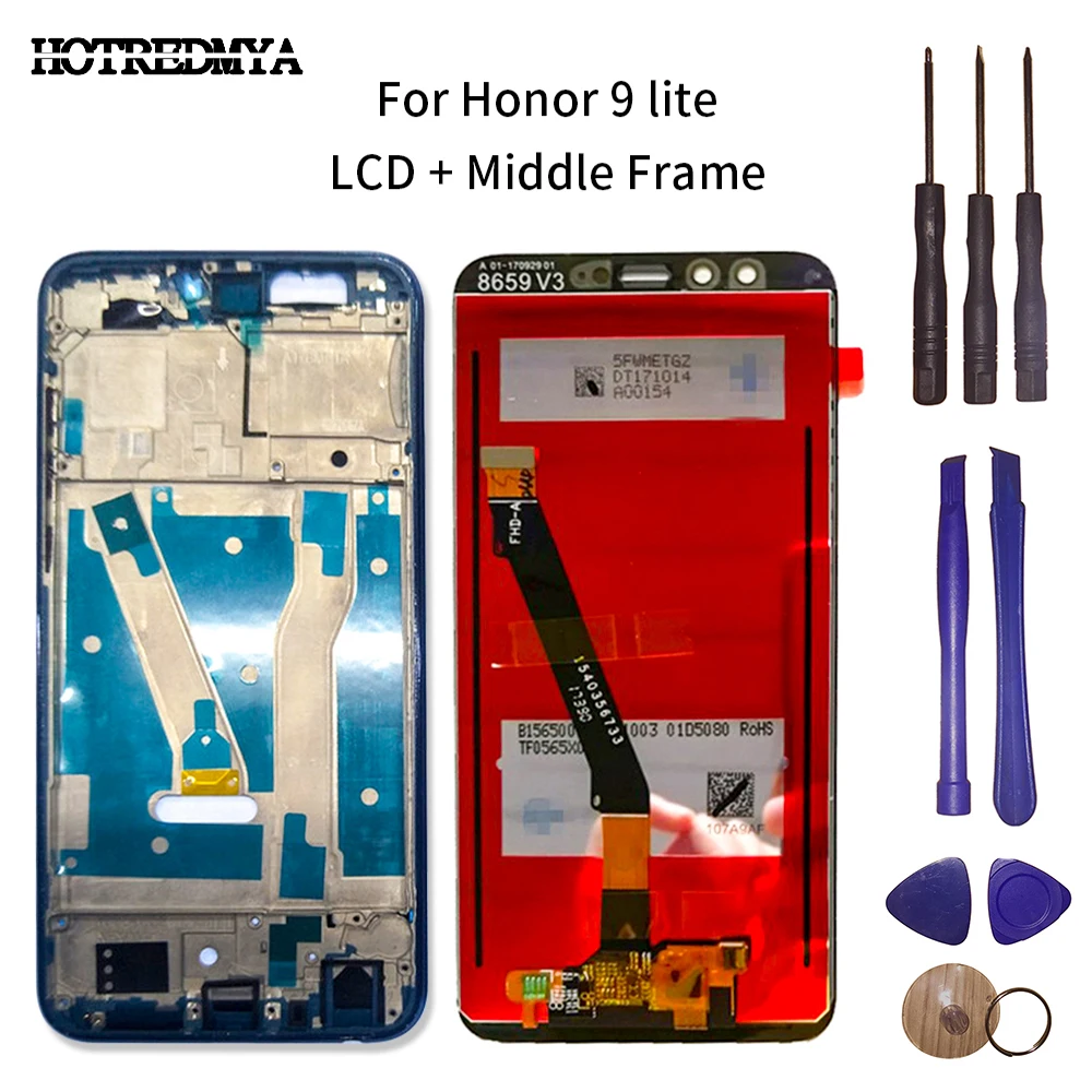 

LCD Display For Huawei Honor 9 Lite LCD Display Touch Screen Digitizer STF L09 LLD L31 With Frame Touch Screen Assembly+Tool