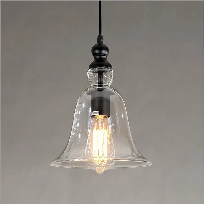Modern Bell Shape Pendant Light Gl Lampshade Hanging Lamp E27 Modern Bell Shape Pendant Light Gl Lampshade Hanging Lamp E27 Edison Vintage Lighting For Dining Room Home Decor Bullet Points