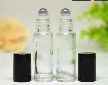 

Wholesale - 100pcs/lot 10ml Clear Thick Glass Roll On Essential Oils Perfume Bottles With Stainless Steel Roller Ball SY90