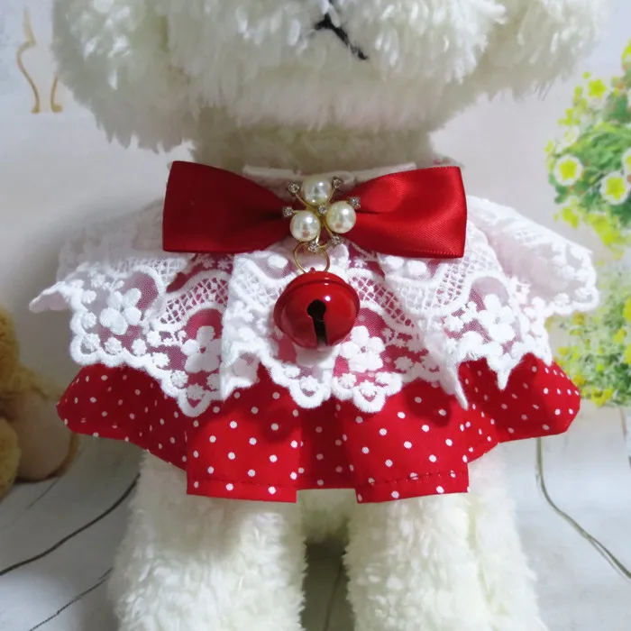 Christmas Pet Bib Dog Collar Saliva Towel Cat than Teddy bear Princess lace bib collar for