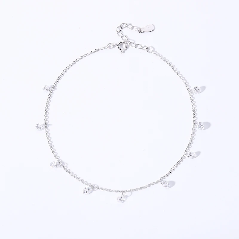 

Warme Farben Simple Design Crystal from Swarovski Charm 925 Silver Anklet For Women Foot Chain Anklet Bracelets Summer Jewelry