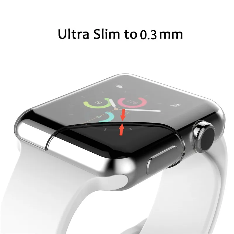 SIKAI TPU Watch accessories for Apple Watch Case Series 3 2 1 Soft Slim Screen Protector All-around Ultra-thin Cover for iWatch