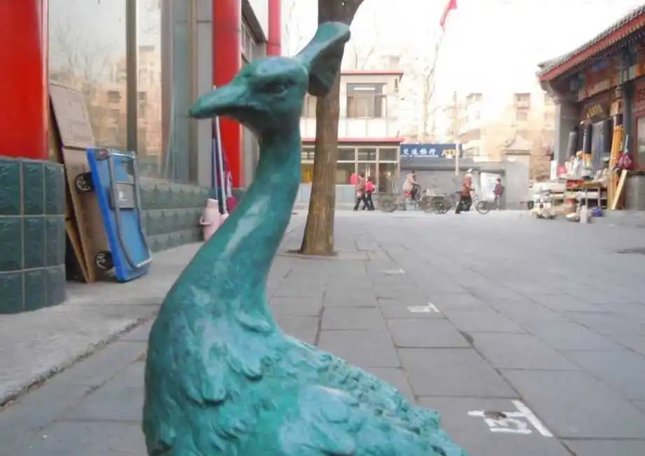 

20 Inch China bronze marble West Art carved finely blue peacock Sculpture statue