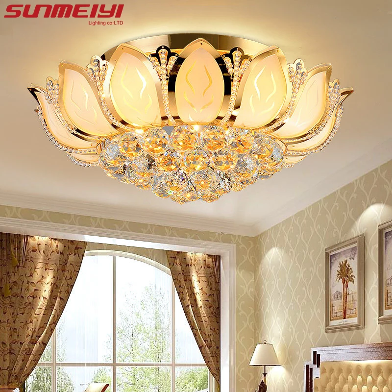  Lotus Flower Modern Ceiling Light With Glass Lampshade Gold Ceiling Lamp for Living Room Bedroom la - 32312764612