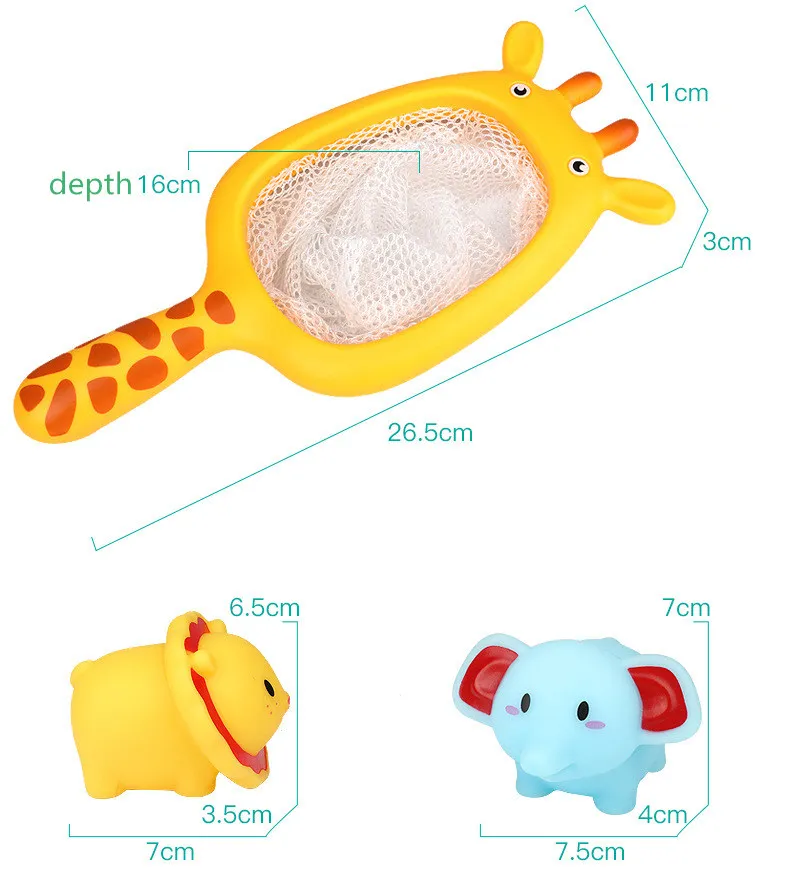 Костюм из трех предметов Забавный захват маленькие животные dabble Squeeze ББ звук Рыбалка мелких животных детские купальные игрушки детские