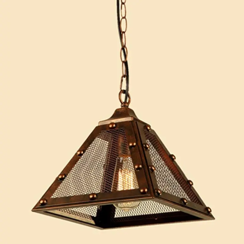 

Loft Industrial Wind Retro Pendant Light for Bar Cafe Restaurant Modern Simple Warehouse Wrought Iron Triangle Hang Lamp Fixture