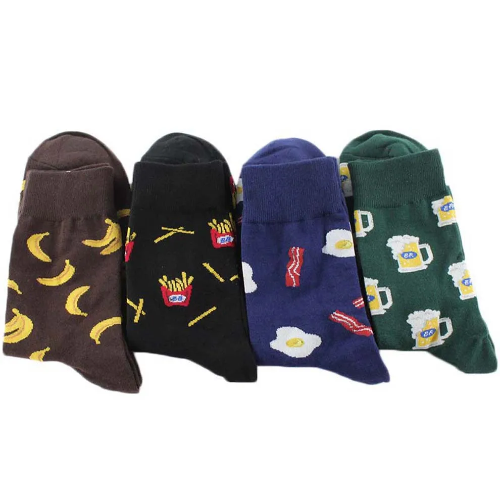 

2018 New Creative Food Happy Socks Harajuku Egg Beer Hip Hop Socks Men Unisex Skarpetki Calcetines Hombre Divertidos Skateboard