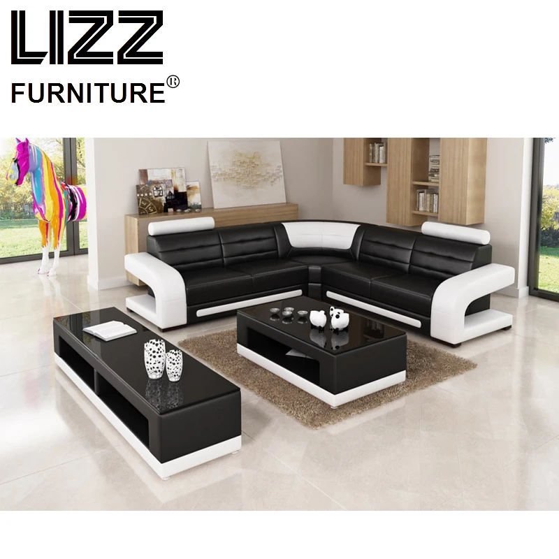 Corner Sofas Loveseat Chair Genuine Leather Living Room ...