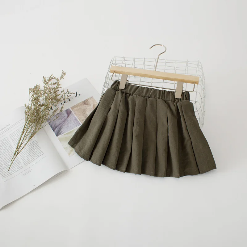 Baby Girl Tutu Skirts Autumn Baby Clothes Kids Princess Girls Skirt Pleated Pettiskirt solid color Kawaii school Skirts dropship (9)