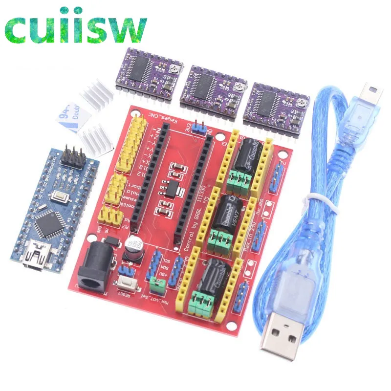 3DV4 CNC Щит V4+ Nano 3,0+ 3 шт A4988/DRV8825 Reprap шаговый набор драйверов - Цвет: DRV8825 KIT