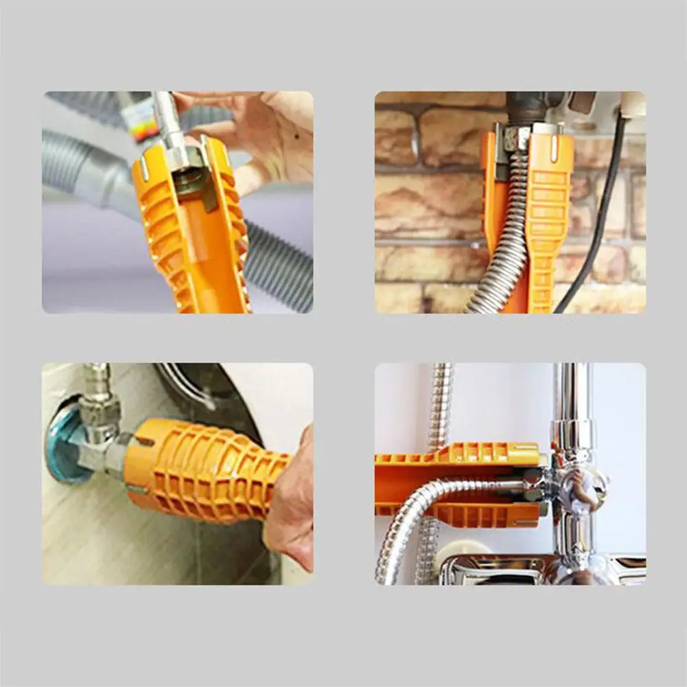 

TPFOCUS Yellow Multi-purpose Wrench Plumbing Tool Faucet&Sink Installer for Toilet Bowl Sink Bathroom Kitchen