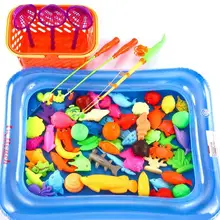 50 шт./компл. новая Рыбная пруд Игра магнитная Удочка 3D Рыба модель детские игрушки для ванной наружная Забавная детская игрушка+ бассейн