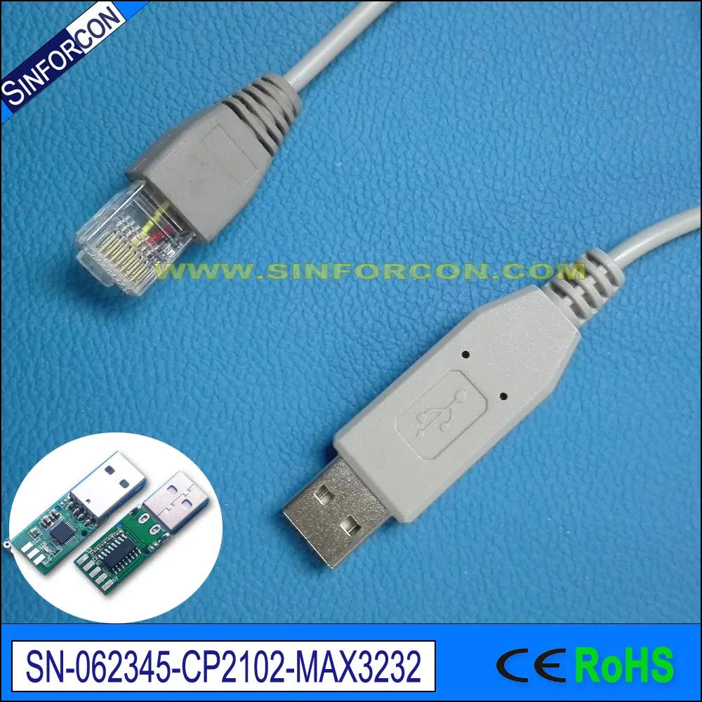 3.0mtr, серый Цвет, CP2102 + ZT232 чип, USB, последовательный RS232 к RJ45 Кабель-адаптер