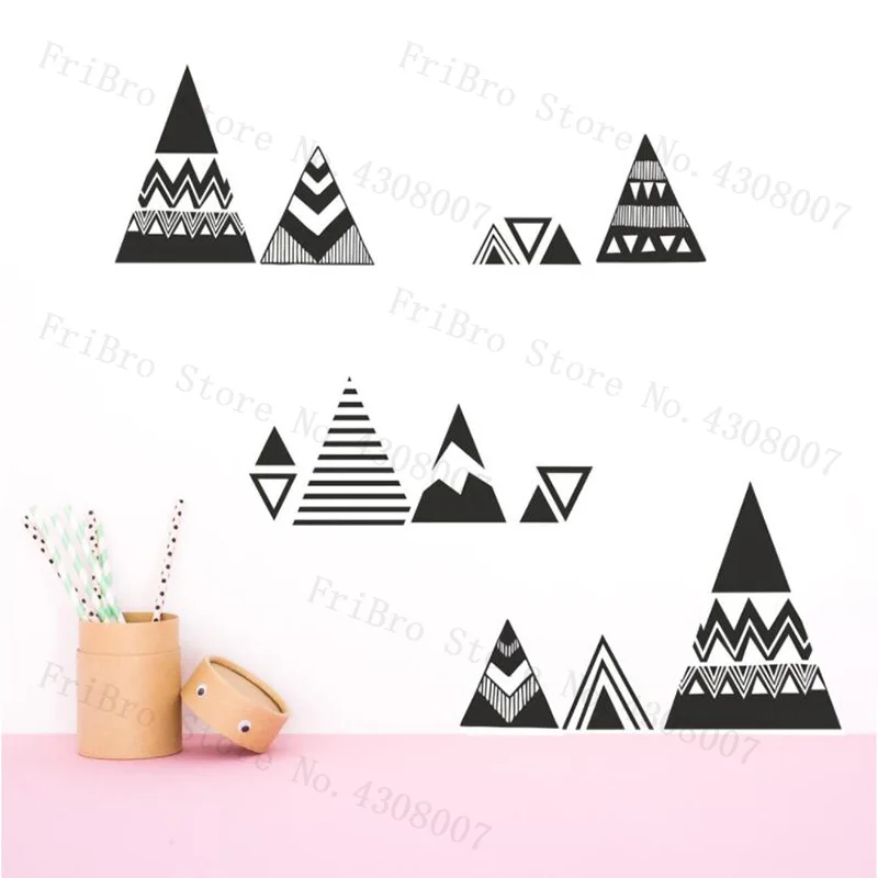Hill Sticker Geometry Mountains Home Decor Nordic Style Mountain Wall