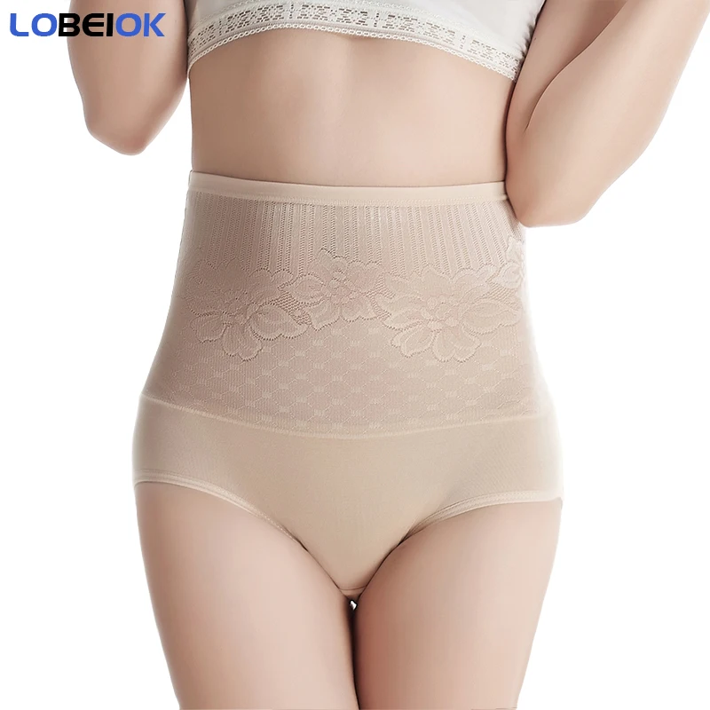 Женские кружевные трусики LOBEIOK модные корректирующие с высокой талией для