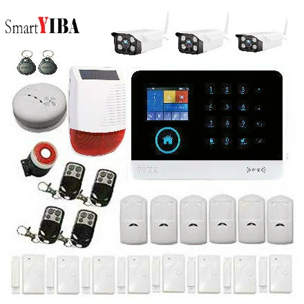 SmartYIBA беспроводной Wi Fi 3g жилых приложение-будильник умный дом охранной сигнализации системы с Открытый IP камера IOS андроид, GPRS